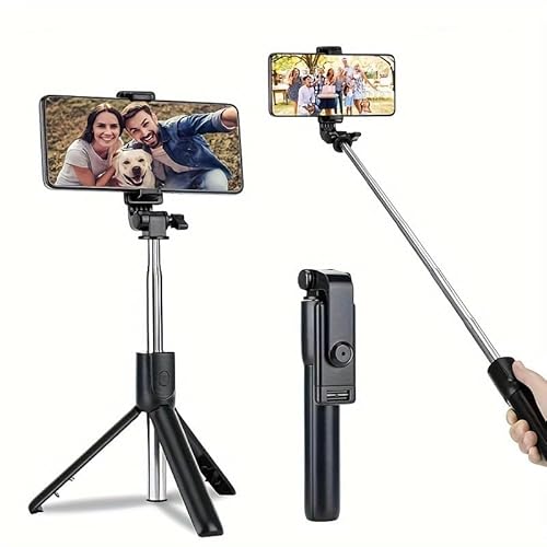 3-in-1 Ausziehbares Selfie-Stick-Stativ, 360 ° drehbar, 700 mm Verlängerung, kabellose Fernbedienung, 90 mm Klemme für Smartphone-Fotografie/Vlogging 3-in-1 Ausziehbares Selfie-Stick-Stativ, 360 ° drehbar, 700 mm Verlängerung, kabellose Fernbedienung, 90 mm Klemme für Smartphone-Fotografie/Vlogging von Micool