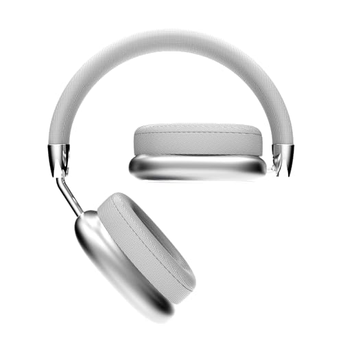 Drahtloser Faltbarer Kopfhörer, Over-Ear Bluetooth Kopfhörer, Noise Cancelling Bluetooth Kopfhörer mit HiFi Stereo, Leichtes Gaming Headset mit Mikrofon, Einstellbarer On Ear Kopfhörer (Silber) von Micool