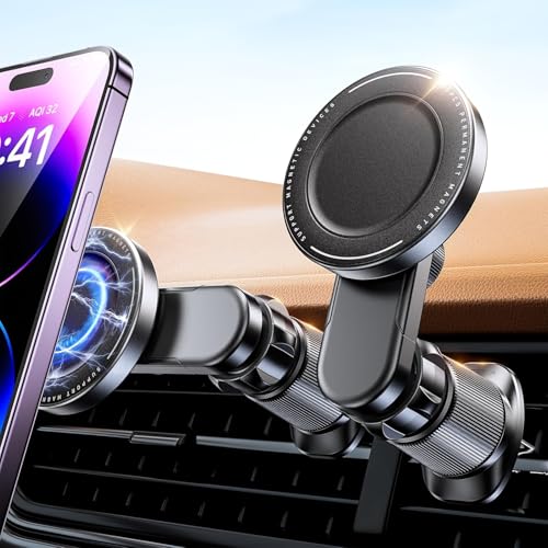 Magnetische KFZ-Handyhalterung – 360° drehbare Halterung, starker N52-Magnet, Ganzmetall-Doppelhaken-Halterung für iPhone 12–15, rutschfester Lüftungsschlitz-Clip-Telefonständer Magnetische KFZ-Handyhalterung – 360° drehbare Halterung, starker N52-Magnet, Ganzmetall-Doppelhaken-Halterung für iPhone 12–15, rutschfester Lüftungsschlitz-Clip-Telefonständer von Micool