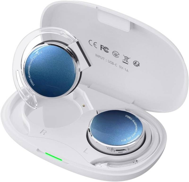 Micool Ear-Clip Bluetooth V5.3, Sport Kabelloser In-Ear-Kopfhörer (Robust und langlebig: Spritzwassergeschütztes Material für alle Wetterbedingungen, mit Atemlicht, Headset mit 4-Mikrofon, Comfort Fit Ohrhaken) von Micool