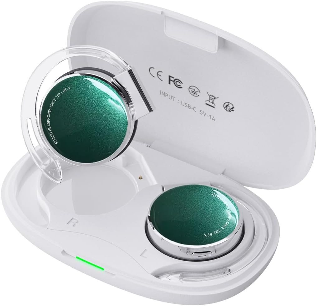 Micool Ear-Clip Bluetooth V5.3, Sport Kabelloser In-Ear-Kopfhörer (bust und langlebig: Spritzwassergeschütztes Material für alle Wetterbedingungen, mit Atemlicht, Headset mit 4-Mikrofon, Comfort Fit Ohrhaken) von Micool