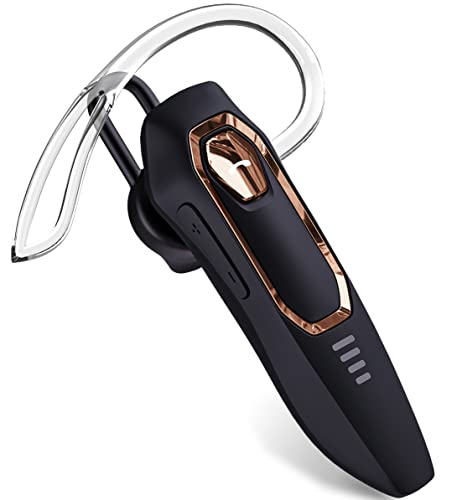 Micool Headset Bluetooth V5.0, Geräuschunterdrückung Freisprech, 30 Stunden Gesprächszeit, Mute-Funktion, Sprachassistent, Kabelloser Headset für LKW Fahrer, Rosegold von Micool