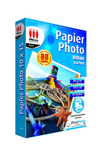 Fotopapier - Fotopapier - A6 - Blatt A6 - Druckerpapier - Fotopapier - Fotodruckpapier - Eco Pack Hochglanz-Fotopapier - Format A6-200g/m² - 80 Blatt von Micro Application