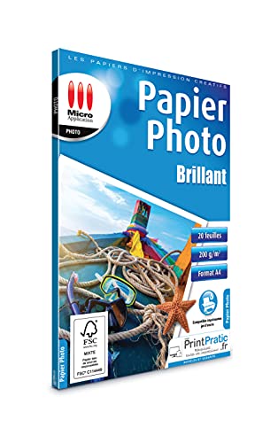 Micro Application Eco Packung mit 20 Papiere Foto glänzend A4 weiß von Micro Application