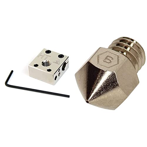 Micro Swiss Plated Copper High Temperature MK8 Style Heater Block Upgrade & BROZZL High-End MK8 Düse Plated Copper 0,4 mm Durchmesser für Creality Ender 3, Ender 3 Pro, CR-10, CR-10S UVM., 10102040 von Micro-Swiss