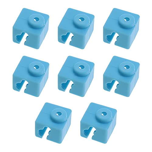 8 Stück 3D-Drucker Silikon Socken Hotend für E3D-V5/ Anycubic Kossel/Mega I3/ I3-X/I3-S/4Max PRO Heiz-Aluminiumblock blau von MicroClean