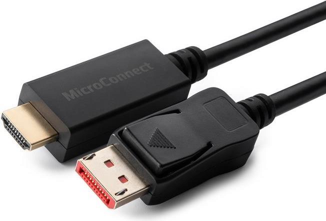 MicroConnect - Adapterkabel - DisplayPort männlich eingerastet zu HDMI männlich - 1 m - Dreifachisolierung - Schwarz - unterstützt 4K 60 Hz (4096 x 2160) von MicroConnect