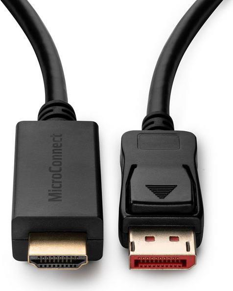 MicroConnect - Adapterkabel - DisplayPort männlich eingerastet zu HDMI männlich - 1.5 m - Dreifachisolierung - Schwarz - unterstützt 4K 60 Hz (4096 x 2160) von MicroConnect