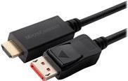 MicroConnect - Adapterkabel - DisplayPort männlich eingerastet zu HDMI männlich - 10 m - Dreifachisolierung - Schwarz - unterstützt 4K 60 Hz (4096 x 2160) von MicroConnect