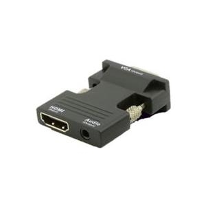 MicroConnect - HDMI-Adapter - HDMI weiblich zu HD-15 (VGA), Stereo Mini-Klinkenstecker - Schwarz - Daumenschrauben von MicroConnect