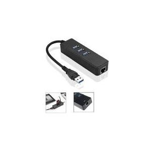 MicroConnect - Hub - 3 x USB 3,2 Gen 1 + 1 x 10/100/1000 - Desktop (MC-USB3.0HUBWETH) von MicroConnect