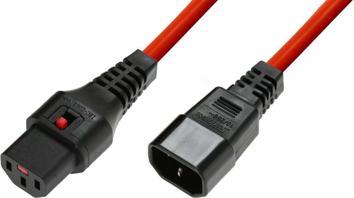 MicroConnect IEC Lock C13 to C14 2m (MC-C13C14LOCK-2M) von MicroConnect
