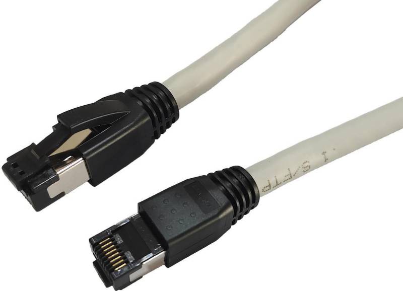 MicroConnect - Patch-Kabel - RJ-45 (M) zu RJ-45 (M) - 10 m - S/FTP - CAT 8.1 - halogenfrei, ohne Haken - Grau von MicroConnect