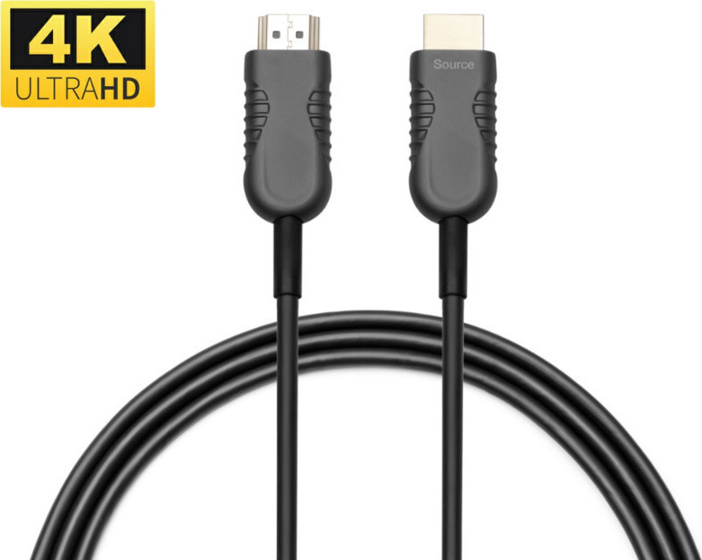 MicroConnect Premium - HDMI-Kabel mit Ethernet - HDMI männlich zu HDMI männlich - 25 m - Hybrid Kupfer/Kohlefaser - Schwarz - HAOC-Kabel (Hybrid Active Optical Cable), Dolby DTS-HD Master Audio-Unterstützung, Dolby TrueHD-Unterstützung, unterstützt 4K 60 Hz (4096 x 2160) von MicroConnect