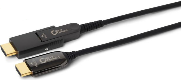 MicroConnect Premium - Kit HDMI-Kabel mit Ethernet - 40,0m - Hybrid Kupfer/Kohlefaser - Schwarz - HAOC-Kabel (Hybrid Active Optical Cable), Dolby DTS-HD Master Audio-Unterstützung, Dolby TrueHD-Unterstützung, unterstützt 4K 60 Hz (4096 x 2160) (HDM191940V2.0DOP) von MicroConnect