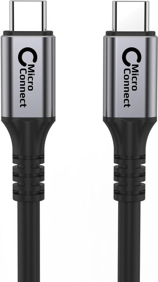 MicroConnect Premium - USB-Kabel - USB-C (M) zu USB-C (M) - USB 3,2 Gen 2 5 A - 4,0m - USB-Stromversorgung (100 W), Support von 4K 60 Hz - Schwarz (USB3.2CC4) von MicroConnect