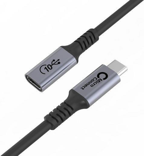 MicroConnect Premium - USB-Verl�ngerungskabel - 24 pin USB-C (W) zu 24 pin USB-C (M) - USB 3,2 Gen 2x2 5 A - 1,0m - unterst�tzt 4K 60 Hz (3840 x 2160), 100 W Spannungsversorgung - Schwarz (USB3.2CC1EX) von MicroConnect