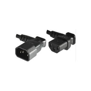 MicroConnect - Spannungsversorgungs-Verlängerungskabel - IEC 60320 C14 bis IEC 60320 C13 - 40 cm - 90° Stecker - Schwarz von MicroConnect