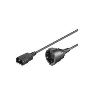 MicroConnect - Spannungsversorgungs-Verlängerungskabel - IEC 60320 C14 zu CEE 7/3 - 250 V - 16 A - 1.5 m - Schwarz von MicroConnect