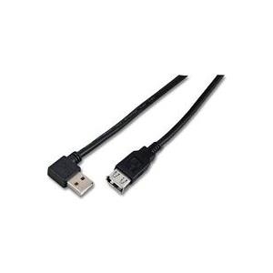 MicroConnect USB 2.0 - USB-Verlängerungskabel - USB (W) zu USB (M) - 1.8 m - 90° Stecker - Schwarz von MicroConnect