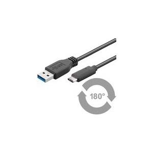 MicroConnect - USB-Kabel - USB Typ A (M) zu USB-C (M) - USB 3.1 - 15 cm - geformt - Schwarz von MicroConnect