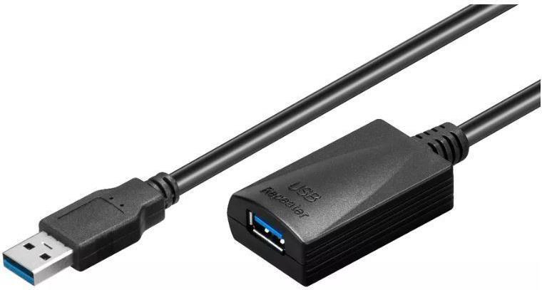 MicroConnect - USB-Verlängerungskabel - USB Typ A (M) zu USB Typ A (W) - USB3.0 - 15,0m - aktiv - Schwarz (USB3.0AAF15A) von MicroConnect