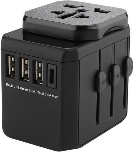 MicroConnect World Travel Adapter 3 USB A ports and 1 USB-C port with - ports and 1 USB-C port - with (MC-TRAVELADAPTER3) von MicroConnect