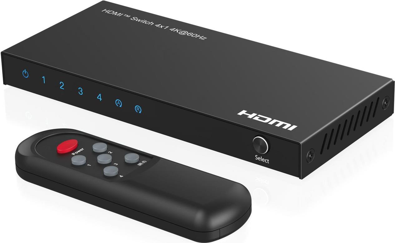 Microconnect MC-HDMISWITCH0401-4K. USB-Port-Typ: Mikro-USB. Material: Metall, Produktfarbe: Schwarz, Maximale Bildwiederholrate: 60 Hz. AC Eingangsspannung: 5 V. Zertifizierung: FCC. CE and RoHS. Breite: 136,3 mm, Tiefe: 61,5 mm, Höhe: 14,5 mm (MC-HDMISWITCH0401-4K) Microconnect MC-HDMISWITCH0401-4K. USB-Port-Typ: Mikro-USB. Material: Metall, Produktfarbe: Schwarz, Maximale Bildwiederholrate: 60 Hz. AC Eingangsspannung: 5 V. Zertifizierung: FCC. CE and RoHS. Breite: 136,3 mm, Tiefe: 61,5 mm, Höhe: 14,5 mm (MC-HDMISWITCH0401-4K) von MicroConnect