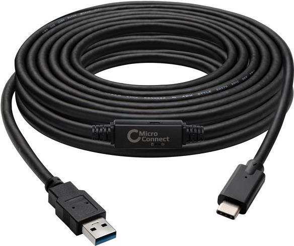 Microconnect USB-C to USB 3.0 A cable - 5m USB Kabel USB 3.2 Gen 1 (3.1 Gen 1) USB C USB A Schwarz (USB3.1CA5AMP) von MicroConnect