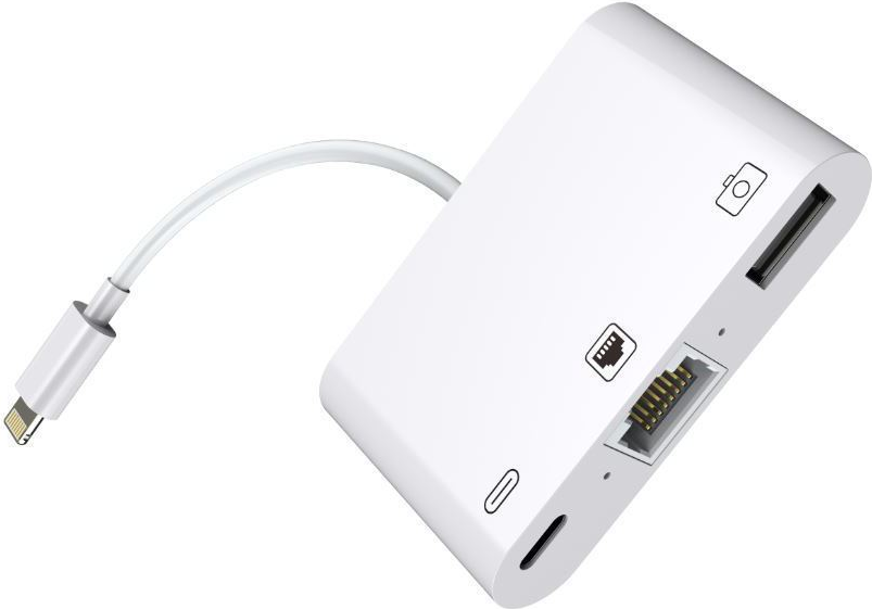 Microconnect W125648613 RJ45 - Lightning - USB Lightning Hub Weiß (W125648613) von MicroConnect