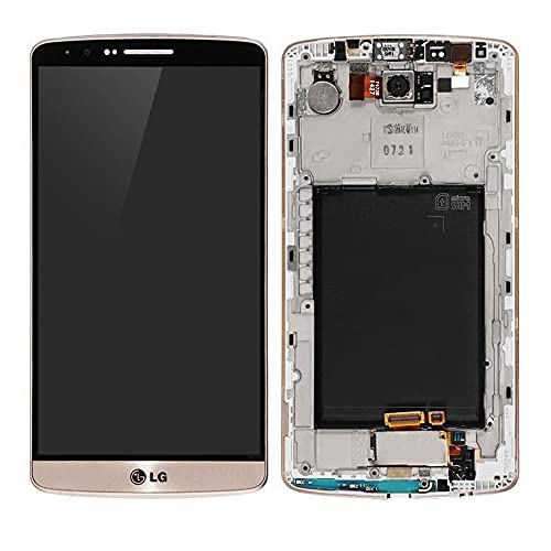 MicroSpareparts Mobile LG G3 D850 LCD Screen and Digitizer with Front Frame, MSPP71782 (Digitizer with Front Frame Assembly Gold) von MicroSpareparts Mobile
