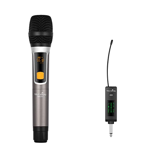 MicrocKing Drahtloses Mikrofon Wireless Microphone System Dynamic Handheld mit wiederaufladbarem Empfänger für Konferenz Hochzeiten Kirche Bühne Party Karaoke von MicrocKing