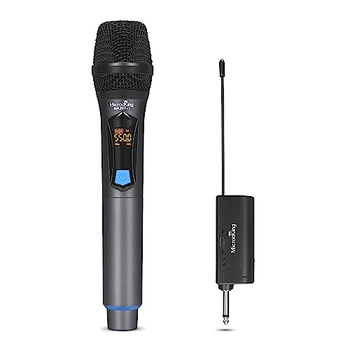 MicrocKing Drahtloses Mikrofon Wireless Microphone System Dynamic Handheld mit wiederaufladbarem Empfänger für Konferenz Hochzeiten Kirche Bühne Party Karaoke von MicrocKing
