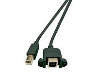 Microconnect USBABF1PANEL05 USB-Kabel (0,5 m, USB A, USB B, 2.0, Male Connector/Female Connector, Schwarz) von Microconnect