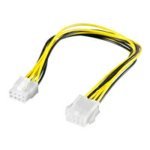 Microconnect pi02012 – (EPS Kabel (8-Pin), EPS (8-Pin), männlich/weiblich, gerade, gerade, schwarz, weiß, gelb) von Microconnect