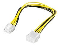 Microconnect pi02012 – (EPS Kabel (8-Pin), EPS (8-Pin), männlich/weiblich, gerade, gerade, schwarz, weiß, gelb) von Microconnect
