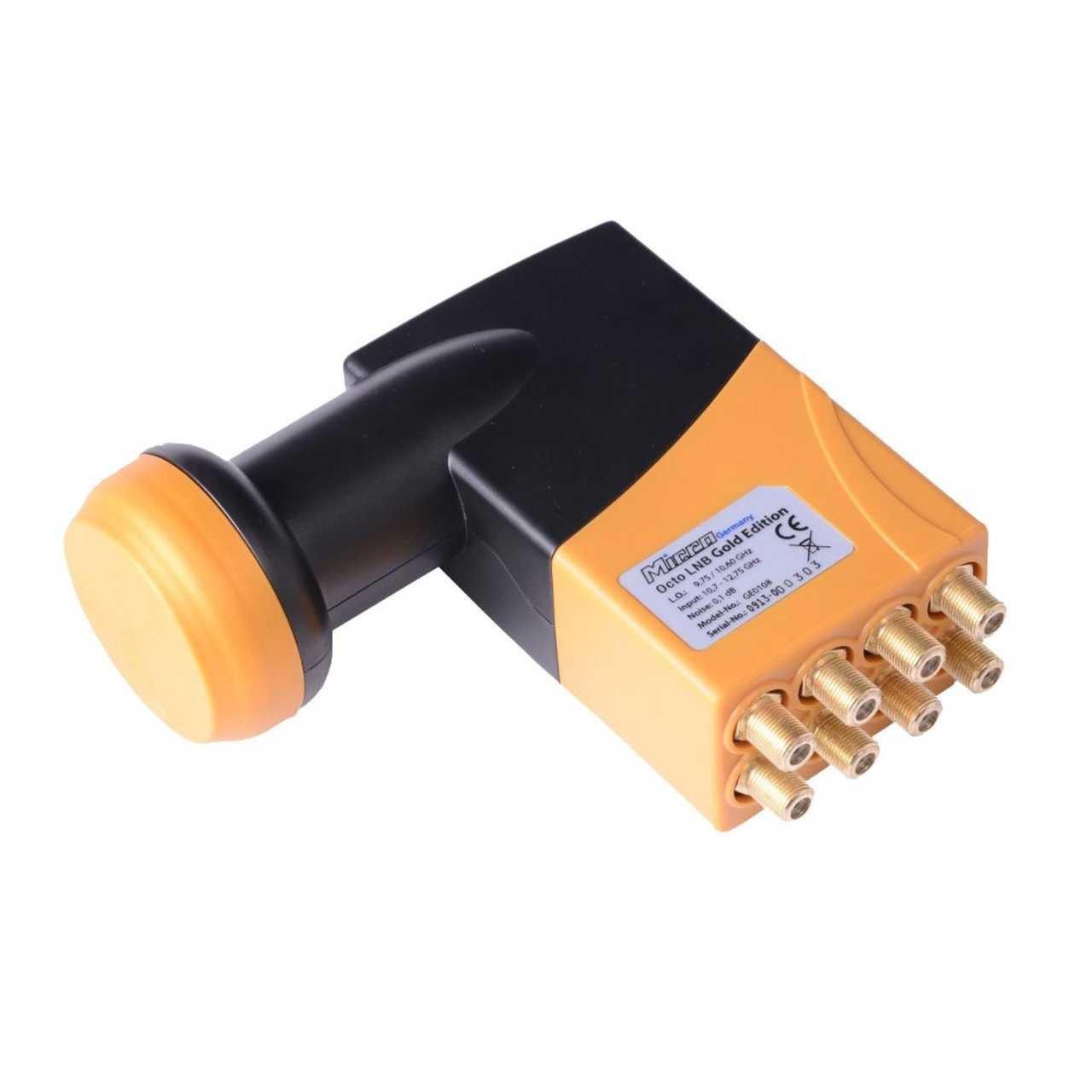 Micro New Premium Gold Edition Octo LNB 8 Teilnehmer 0.1dB Digital 8K UHD 3D von Microelectronic