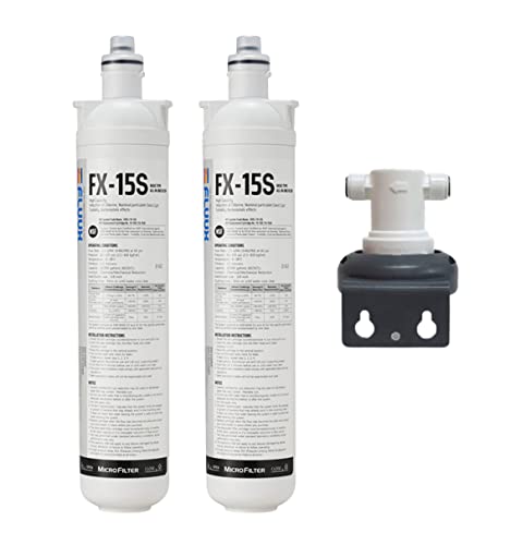 FLUUX FX-15S Wasserfiltersystem unter der Spüle, Skalenkorrosionsschutz, NSF/ANSI 42 & 53 zertifiziert, kommerzieller Wasserfilter 16 K Gallonen, 2 Stück von Microfilter