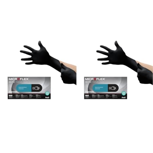 Microflex Ansell 93-732 Einmalhandschuhe Latexfreie & Ansell 93-732 Einmalhandschuhe Latexfreie, Schwarze Nitrilhandschuhe Puderfrei Microflex Ansell 93-732 Einmalhandschuhe Latexfreie & Ansell 93-732 Einmalhandschuhe Latexfreie, Schwarze Nitrilhandschuhe Puderfrei von Microflex