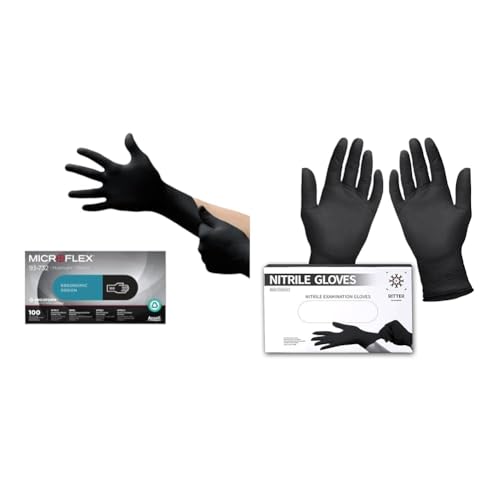 Microflex Ansell 93-732 Einmalhandschuhe Latexfreie & Ritter Premium Nitrilhandschuhe schwarz 100 Stück Microflex Ansell 93-732 Einmalhandschuhe Latexfreie & Ritter Premium Nitrilhandschuhe schwarz 100 Stück von Microflex
