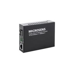 MICROSENS Gigabit Ethernet Bridge - Medienkonverter - GigE - 10Base-T, 100Base-TX, 1000Base-T, 1000Base-X - RJ-45 / SFP (mini-GBIC) von Microsense