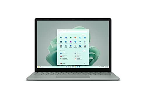 Microsoft Surface Laptop 5 - Ordinateur Portable (Windows 11, écran Tactile 13.5", Processeur Intel Core i5, 8 Go RAM, 512 Go SSD, Clavier Français AZERTY) - Vert Sauge, Finition métal von Microsoft