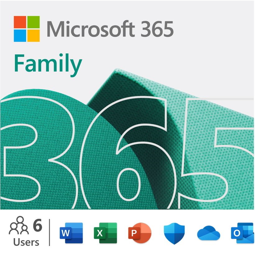 Microsoft 365 Family [6 Benutzer // 1 Jahr] - inkl. Office 365 mit Word, Excel, PowerPoint, OneNote, Outlook, Access von Microsoft