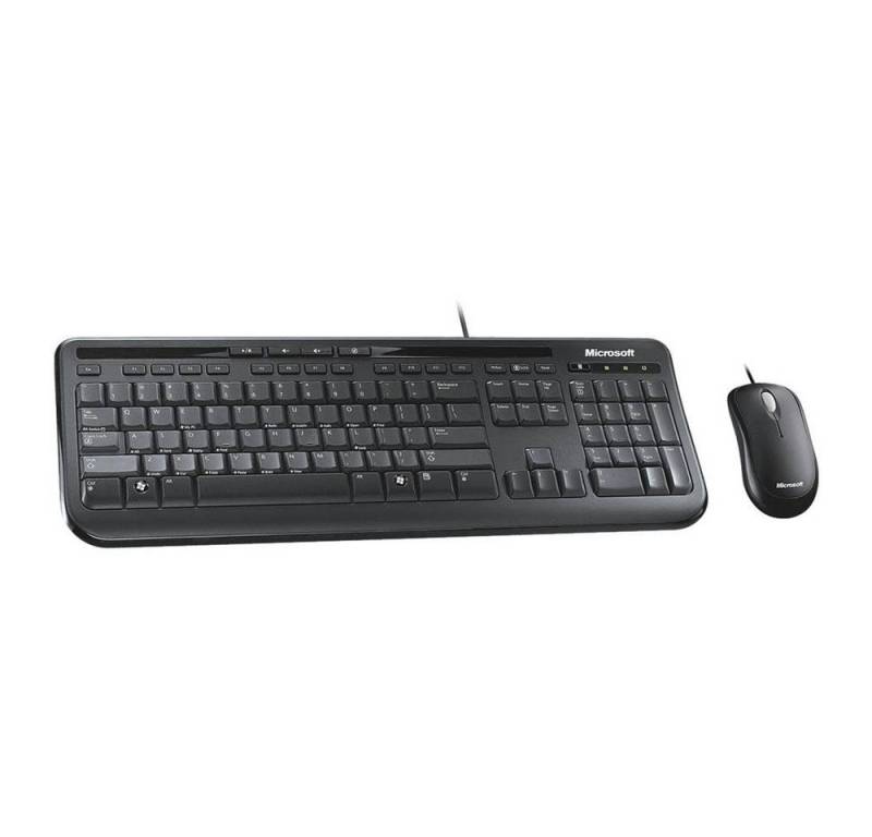 Microsoft 3J2-00013 Wired Desktop 600 Tastatur- und Maus-Set, USB, kabelgebunden, Desktop-Set, für Rechtshänder und Linkshänder von Microsoft