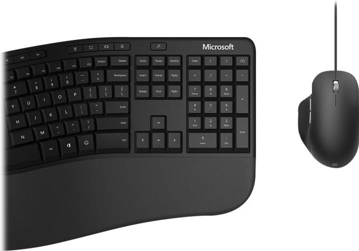 Microsoft Ergonomic Desktop - Tastatur-und-Maus-Set - USB - Deutsch - Schwarz (RJU-00006) - Sonderposten von Microsoft