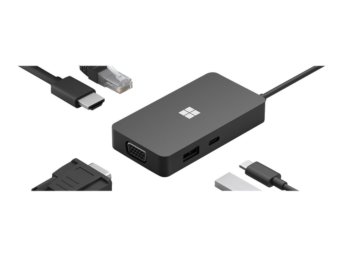 Microsoft Laptop-Dockingstation MICROSOFT USB-C Travel Hub - Docking Station - USB-C - VGA, HDMI - Gig von Microsoft