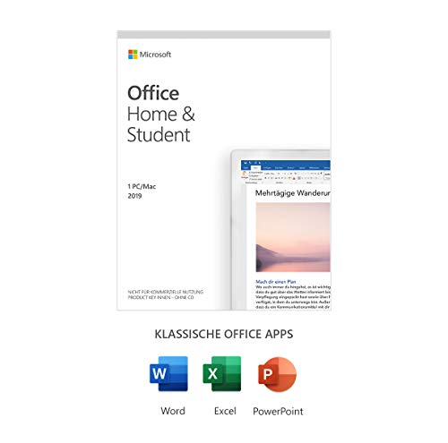 Microsoft Office 2019 Home & Student multilingual | 1 PC (Windows 10) / Mac, Dauerlizenz | Box von Microsoft