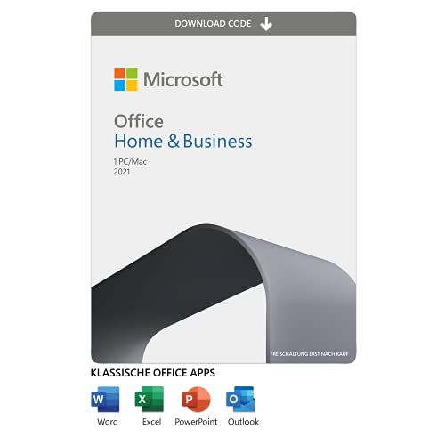 Microsoft Office 2021 Home und Business | Dauerlizenz | Word, Excel, PowerPoint, Outlook | 1 PC/Mac | Aktivierungscode per E-Mail von Microsoft