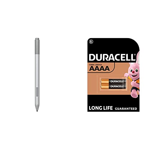 Microsoft Surface Pen Platin + Duracell Specialty Alkaline AAAA Batterie 1,5 V von Microsoft