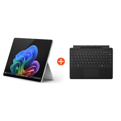 Microsoft Surface Pro (11. Edition) Copilot+ PC 13" 2in1 Platin Snapdragon® X Plus 16GB/512GB SSD Win11 EP2-08345 Ohne Netzteil inkl. MS Surface Pro Keyboard mit Stiftaufbewahrung schwarz von Microsoft